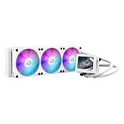 Cooler Procesor ASUS ROG RYUJIN III 360 ARGB EXTREME ALB, marime radiator 399.5mm, 3 ventilatoare ARGB, Viteza ventilatoare 2800 RPM +/- 10%, Viteza pompa: 5100 +/- 10%, Suport AMD: AM4, AM5, suport INTEL: LGA 115x/1200/1700/1851, Airflow: 89.73 CFM, Nivel de zgomot ventilator: 36dBA
