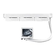 Cooler Procesor ASUS ROG RYUJIN III 360 ARGB EXTREME ALB, marime radiator 399.5mm, 3 ventilatoare ARGB, Viteza ventilatoare 2800 RPM +/- 10%, Viteza pompa: 5100 +/- 10%, Suport AMD: AM4, AM5, suport INTEL: LGA 115x/1200/1700/1851, Airflow: 89.73 CFM, Nivel de zgomot ventilator: 36dBA