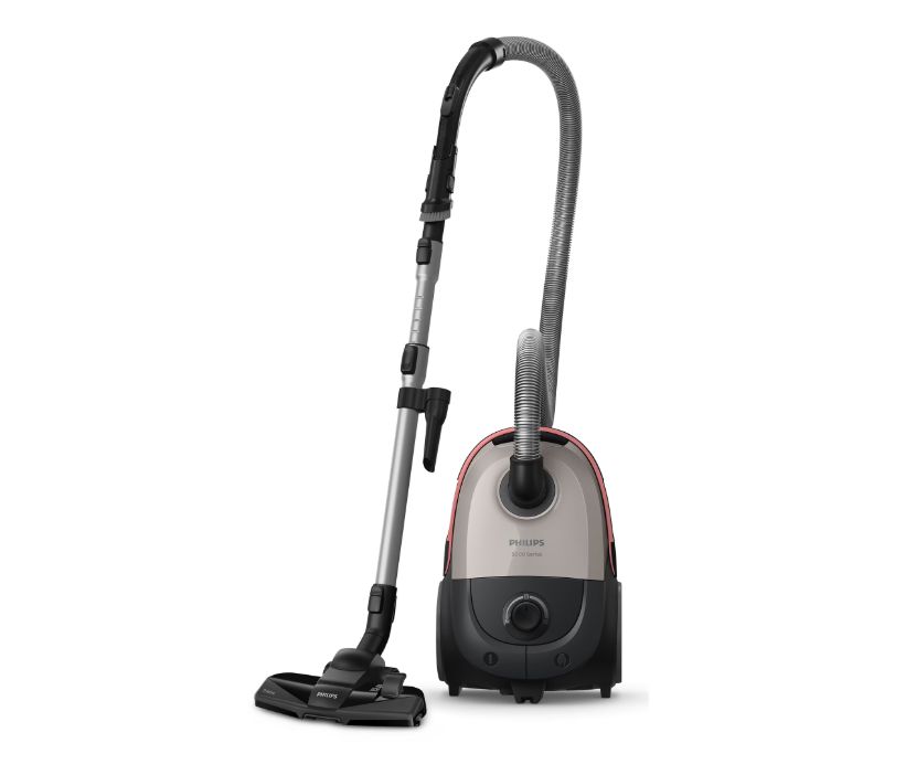 Aspirator cu sac Philips seria 5000 XD5122/10, 900W, Filtru HEPA, 77 db, cap de aspirare TriActive, cap nou de aspirare pentru tapiterie, accesoriu spatii inguste, perie integrata in maner, sac Sbag 4L, bej
