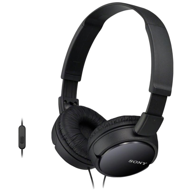 Casti Sony MDRZX110AP, Frecventa (Hz) 12- 22.000, Impedanta (ohmi) 24, Conector Stereo mini in forma de L, placat cu aur, difuzor 30 mm, negru