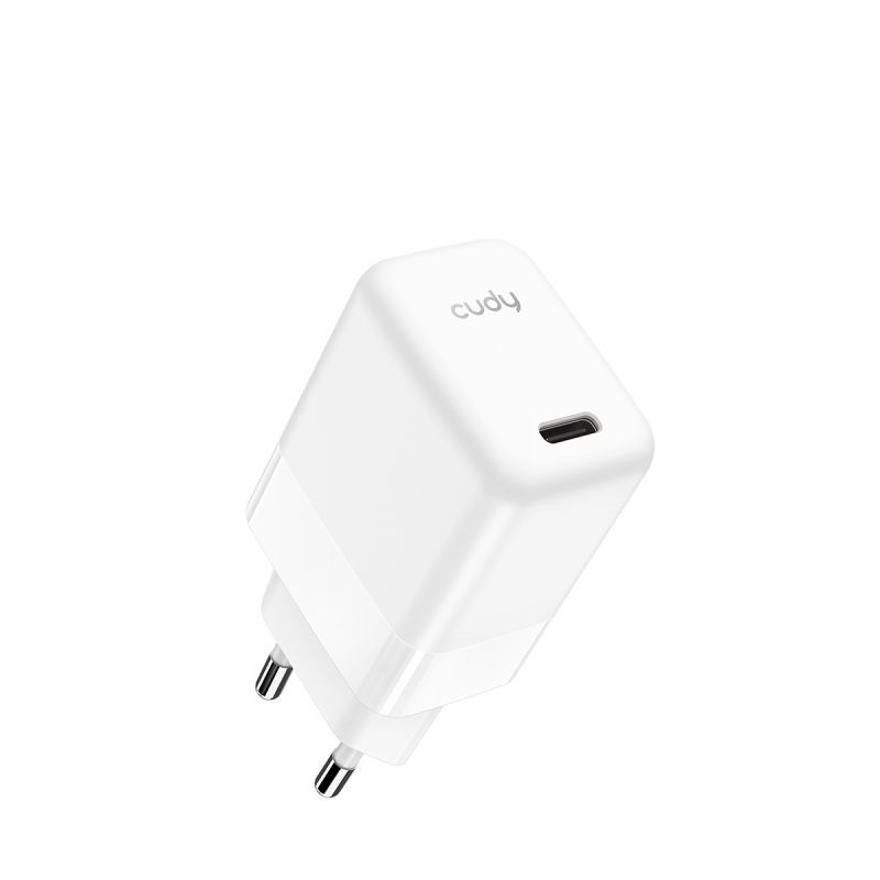 CUDY 30W USB-C Charger, GaN, 1 USB-C port, QC+PD 3.0, EU plug, for iPhone 12 Series and above, Galaxy, iPad, MacBoook Air and More