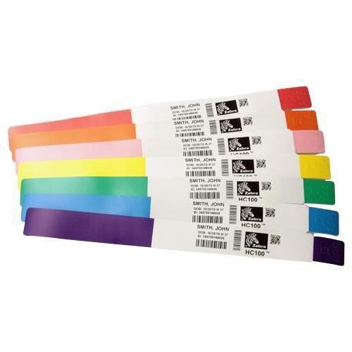 Wristband, Polypropylene, 1x10in (25.4x254mm) Direct thermal, Z-Band Fun, Adhesive closure, Cartridge, 350/roll, 6/box, Purple