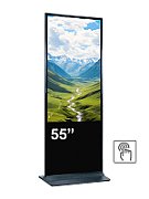 Totem de interior EVOBOARD 55'' 4K PCAP touch, inaltime 190cm, dimensiune 1903x734x70mm, Android 11