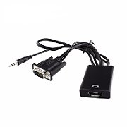 VGA+audio to HDMI converter
Max resolution: 1920x1080@60Hz
Metallic case
Plug &ampamp Play
VGA analog video input + audio signal. HDMI digital digital signal output
USB port with dual chipset design, audio output and power charger at the same time.
- Supports VGA video input formats: VGA, XGA, SVGA, SXGA, UGA
- Supports HDCP version 1.2.
- HDMI output format: up to 1080 / 60Hz (SYNC output and input format and SYNC frequency)
- VGA format inout: 800 x 600/1024 x 768/1280 x 720/1280 x 768/1280 x 800/1280 x 1204/1360 x 768/1600 x 1200/1920 x 1080 @ 60 Hz 640 x 480
- Video output: HDMI signal, HDMI 1.3b support.
- Simple installation, no drivers, plug and play.
- High quality aluminum casing.
Packaging: blister 1 pc.