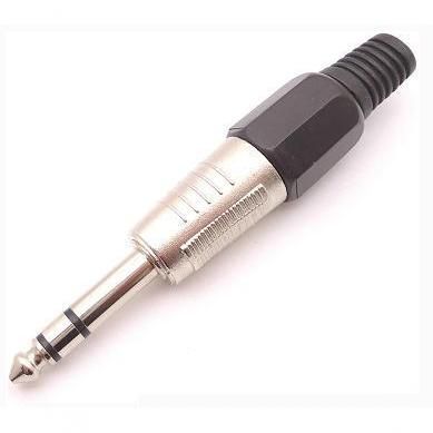 6.35mm jack male, stereo, gold tip, with cable protector
Packaging: bulk 1 pc.