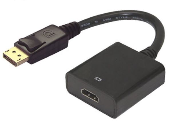 Adapter (converter) DisplayPort male to HDMI female cable 20cm - transmission and audio signal
- supports DP++ ports
Careful!
Signal direction: from Displayport to HDMI!!! It does not work in both directions.
Packaging: blister 1 pc.