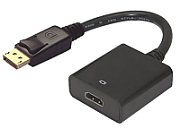 Adapter (converter) DisplayPort male to HDMI female cable 20cm - transmission and audio signal
- supports DP++ ports
Careful!
Signal direction: from Displayport to HDMI!!! It does not work in both directions.
Packaging: blister 1 pc.