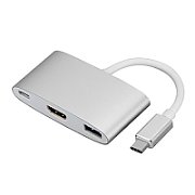 Signal converter from USB-C (USB3.1) male to HDMI female+USB3.0 female+USB3.1 female. 4Kx2K resolution.
Plug&ampampPlay.
It works for both PC and mobile phones!
If your product is not found in the list below, before purchasing this product, document whether your device with a USB3.1 (USB-C) port has implemented: &ampquotDisplayPort Alternate Mode on USB Type- C Connector&ampquot.
List of products for which it works (not complete):
Computer:
Acer: Chromebook R13
Apple: MacBook 13Inch, MacBook Pro
Asus: ZenBook 3, Zen AiO, U4100, ROG series
Chromebook Pixel 2015
Cube i7 Book
Dell: XPS12, XPS13, XPS15
Fujitsu: U745
HP: EliteBook Folio G1, Envy 13, Spectre 13, Spectre x360,
Huawei: Mate Book X, Mate Book E, MateBook (vendor lock-in to matedock)
Lenovo: Air 12inch, Thinkpad T470, Thinkpad T470s, Thinkpad T480, Thinkpad T480s,ThinkPad X1 Cabon 2017, Y520, Yoga 900 13inch,
Microsoft: Surface Book 2
Razer: Blade Stealth
XiaoMi: Aire 12.5/13.3Inch, Pro 15.6Inch

Telefoane mobile:

Acer: Liquid Jade Primo
Asus: ZenFone 3 Ultra
HP: Elite x3 (also works with Desk Dock or Lap Dock)
HTC: 10, U11, U Ultra,
Huawei: Hua Mate10, Huawei Mate10 Pro
LG: G5, V20, V30
Microsoft: Lumia 950 (also works with Microsoft Display Dock), Lumia 950 XL (also works with Microsoft Display Dock)
Samsung: Galaxy Note 8 (also works with Samsung DeX), Galaxy S8, Galaxy S8+,Galaxy S9, Galaxy S9+
Packaging: blister 1pc.