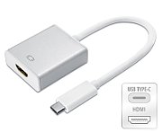 Signal converter from USB-C (USB3.1) male to HDMI A female Full HD resolution (1920x1080P) Plug&ampampPlay.
It works for both PC and mobile phones If your product is not in the list below, before purchasing this product, document whether your device with a USB3.1 (USB-C) port has implemented: &ampquotDisplayPort Alternate Mode on USB Type -C Connector&ampquot&ampquot List of products for which it works (not complete):
Computer:

Acer: Chromebook R13
Apple: MacBook 13Inch, MacBook Pro
Asus: ZenBook 3, Zen AiO, U4100, ROG series
Chromebook Pixel 2015
Cube i7 Book
Dell: XPS12, XPS13, XPS15
Fujitsu: U745
HP: EliteBook Folio G1, Envy 13, Spectre 13, Spectre x360,
Huawei: Mate Book X, Mate Book E, MateBook (vendor lock-in to matedock)
Lenovo: Air 12inch, Thinkpad T470, Thinkpad T470s, Thinkpad T480, Thinkpad T480s,ThinkPad X1 Cabon 2017, Y520, Yoga 900 13inch,
Microsoft: Surface Book 2
Razer: Blade Stealth
XiaoMi: Aire 12.5/13.3Inch, Pro 15.6Inch

Mobile phones:

Acer: Liquid Jade Primo
Asus: ZenFone 3 Ultra
HP: Elite x3 (also works with Desk Dock or Lap Dock)
HTC: 10, U11, U Ultra,
Huawei: Hua Mate10, Huawei Mate10 Pro
LG: G5, V20, V30
Microsoft: Lumia 950 (also works with Microsoft Display Dock), Lumia 950 XL (also works with Microsoft Display Dock)
Samsung: Galaxy Note 8 (also works with Samsung DeX), Galaxy S8, Galaxy S8+,Galaxy S9, Galaxy S9+

Packaging: blister 1pc.
