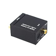 Optical audio digital converter to analog digital input toslink and coaxial RCA analog output (2x RCA) + 3.5mm stereo jack
- power supply via USB cable to 5.5x2.5mm (included in the package)
- 0.95m Toslink optical cable included in the package
Packaging: box 1 set.