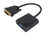 Adapter, active converter DVI-D (24+1) dual link male to VGA female, gold-plated contacts
It allows connecting a video card with a DVI-D 24+1 interface to a monitor with VGA input.
This adapter, converter makes the transition from DVI-D digital signal to VGA analog signal.
It only works in this sense, not vice versa!
Resolution up to 1920 x 1200 / 1080p @ 60 Hz (depends on monitor and system).
Packaging: bulk 1 pc.