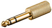 Audio adapter 6.35mm male stereo jack to 3.5mm female stereo jack, metal, gold plated
Packaging: bulk 1 pc.