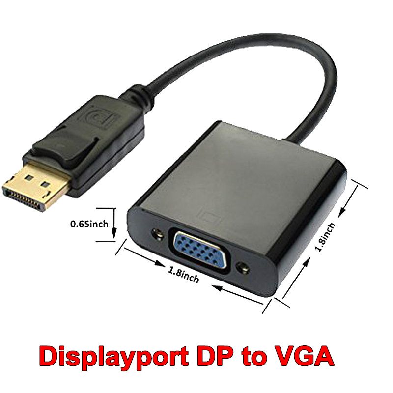 Adapter (converter) with DisplayPort cable male to VGA female cable 15cm
- signal direction: from Displayport to VGA! It doesn&#39t work the other way around!
- gold contacts
- only works with DP V1.1!!!
Packaging: bulk 1 pc.