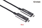 Cablu USB-C 3.1 Gen 2 prin fibra optica, Type C to C, 10Gbps, Infobit, doar pentru DATA, 15m