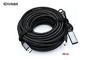 Cablu activ USB 3.0 de extensie AM/AF, Infobit iCable-USB-ACC20, 5Gbps, 20 m