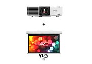 Pachet proiectie Home Cinema cu Videoproiector wireless Epson L730U si Ecran electric EliteScreens Saker SK180NXW2-E6