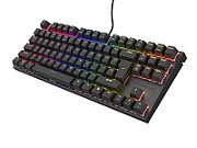 Tastatura gaming mecanica cu fir Genesis Thor 303 TKL, iluminare RGB, switch Linear, switch model Outemu Peach Silent, numar taste 87, 11 butoane multimedia, lungime cablu 1.8m, dimensiuni 355 x 136 x 36 mm, negru
