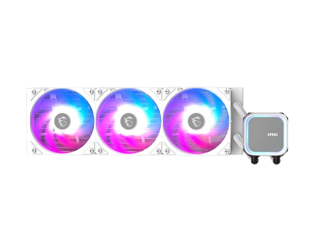 Cooler Procesor MSI MAG CORELIQUID A13 360 AIO ALB, marime radiator 360mm, 3 ventilatoare ARGB GEN2, Viteza pompa: 3800 +/- 10%, Suport AMD: AM4/AM5, suport INTEL: LGA 1700/1851, Airflow: 62.6 CFM, Nivel de zgomot pompa: 20dBA