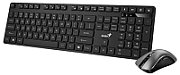Kit wireless Genius tastatura wireless 104 taste (slim) + mouse wireless 1200dpi, 3 butoane, 11 taste functii multimedia, silent, AI key, negru