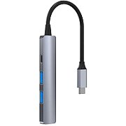 Hub USB 3.1 Tellur, 4 port: 2xUSB 2.0 + 1xUSB-C + 1xUSB 3.0, gri