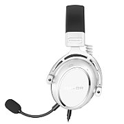 Casti gaming cu fir Hator Hypergang 3, material membrana compozit, frecventa raspuns 10Hz-44kHz, impendanta 32Ω, putere maxima 30mW, microfon detasabil unidirectional, sensibilitate -38 ±3dB, alb
