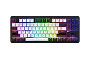 Tastatura mecanica wirelss Hator Rockfall 3 Mecha TKL conectivitate USB, pollingrate 1000Hz, iluminare RGB cu functia de a customiza fiecare tasta individual, tip switch HATOR Aurum Orange Linear rev.1.0, durata de viata switch 70M de clickuri, durata de viata baterie pana la 160 ore in wireless