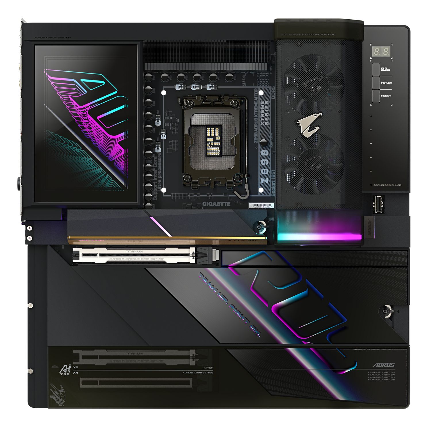 Placa de Baza GIGABYTE Z890 AORUS XTREME AI TOP LGA 1851, 4x DDR5, 3x Intel Thnderbolt, 2x PCIE 5.0 x16 1x PCIE 4.0 x16, 4x M.2, 4x SATA 6GB/s, E-ATX