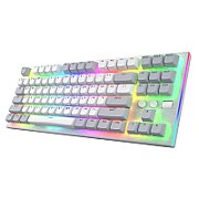 Tastatura mecanica cu fir Hator Gravity TKL conectivitate USB, polling rate 1000Hz, iluminare RGB cu functia de a customiza fiecare tasta individual, tip switch HATOR Aurum Orange Linear rev.2.0, durata de viata switch 70M de clickuri, material taste ABS, profil  OMA, functii aditionale: sistem de