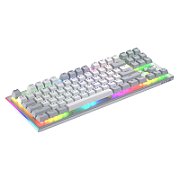 Tastatura mecanica cu fir Hator Gravity TKL conectivitate USB, polling rate 1000Hz, iluminare RGB cu functia de a customiza fiecare tasta individual, tip switch HATOR Aurum Orange Linear rev.2.0, durata de viata switch 70M de clickuri, material taste ABS, profil  OMA, functii aditionale: sistem de