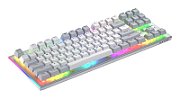 Tastatura mecanica cu fir Hator Gravity TKL conectivitate USB, polling rate 1000Hz, iluminare RGB cu functia de a customiza fiecare tasta individual, tip switch HATOR Aurum Orange Linear rev.2.0, durata de viata switch 70M de clickuri, material taste ABS, profil  OMA, functii aditionale: sistem de