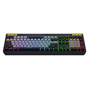 Tastatura mecanica cu fir Hator Icefall, conectivitate USB, polling rate 1000Hz, iluminare RGB pentru 8 zone diferite, tip switch membrana, material taste ABS cu gravare laser si acoperire UV, alb-negru