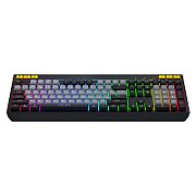 Tastatura mecanica cu fir Hator Icefall, conectivitate USB, polling rate 1000Hz, iluminare RGB pentru 8 zone diferite, tip switch membrana, material taste ABS cu gravare laser si acoperire UV, alb-negru