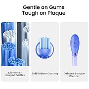 Periuta de dinti sonica Oclean Ease, Functii: smart timer 2 min, 2 moduri de utilizare, 45 dB, IPX7 waterproof, durata baterie pana la 120 zile, protectie impotriva prafului, perfecta pentru calatorii, culoare: albastru
