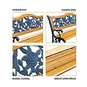 HEINNER BANCA METAL/LEMN 125*51*76CM
