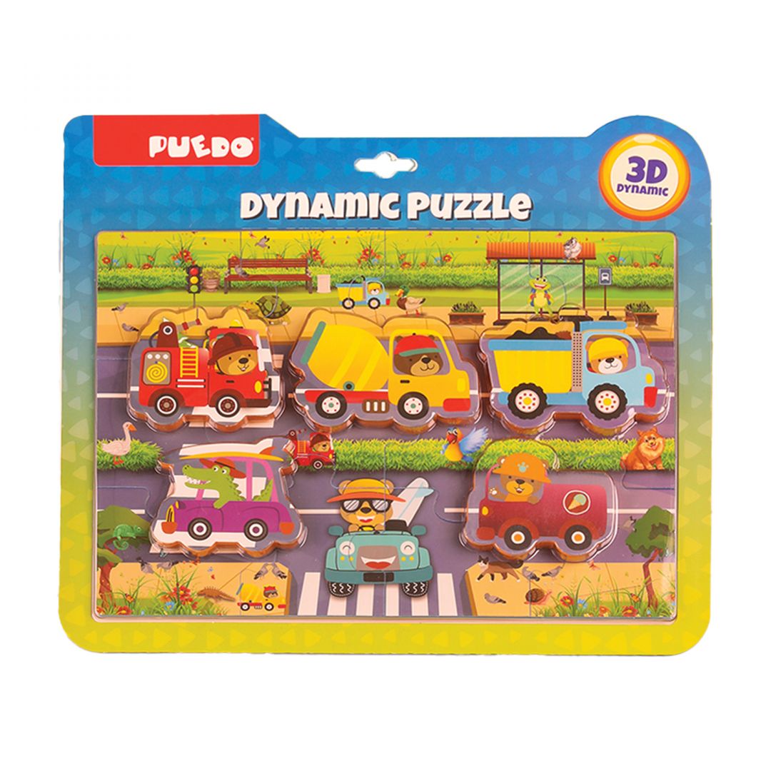 PUZZLE DIN SPUMA EVA, MASINI SI SEMNE DE CIRCULATIE, 17 PIESE, PUEDO