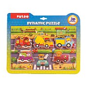 PUZZLE DIN SPUMA EVA, MASINI SI SEMNE DE CIRCULATIE, 17 PIESE, PUEDO