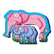 PUZZLE DIN SPUMA EVA-MAMA SI PUIUL ELEFANT,8 PIESE, PUEDO