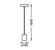 Pendul Ledvance Vintage 1906 Round Cromat, E27, max. 15W LED, Metal, IP20, Ø100mm, cablu 1.5m, bec neinclus