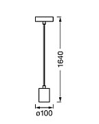 Pendul Ledvance Vintage 1906 Round Auriu, E27, max. 15W LED, Metal, IP20, Ø100mm, cablu 1.5m, bec neinclus