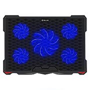Cooling pad Tellur Basic, 17 , 5 ventilatoare, LED, 2USB, Negru