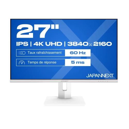 JAPANNEXT Monitor 27  IPS 4K UHD (3840x2160) |USB-C Charging (65W) Height & Tilt Adjustable (HSP) KVM, VESA, sRGB 100%, G-Sync
