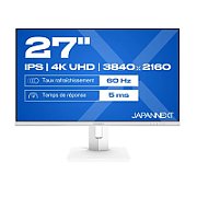 JAPANNEXT Monitor 27  IPS 4K UHD (3840x2160) |USB-C Charging (65W) Height & Tilt Adjustable (HSP) KVM, VESA, sRGB 100%, G-Sync