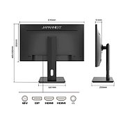 JAPANNEXT Monitor 27  IPS WQHD (2560 x 1140) |HDR, Height & Tilt Adjustable (HSP) Speakers, VESA, Flicker-Free G-Sync