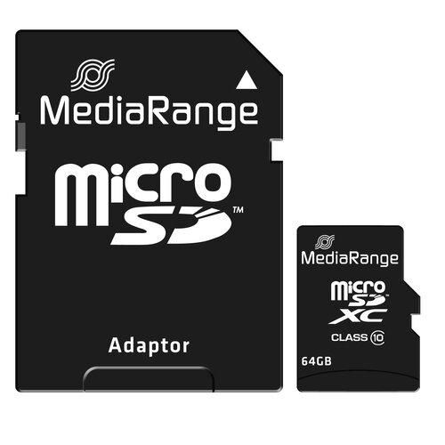 MediaRange Micro SDHC 64GB Class 10 with SD adapter