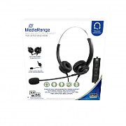 MediaRange Corded stereo USB headset with microphone and control panel