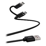 TNB microUSB / USB-C to USB CABLE charge, synchro, 1m, bk