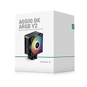 COOLER DeepCool  AG500 BK ARGB V2  skt. Intel si AMD, racire cu aer, vent. 120mm, 500 - 2100 rpm, 5 heatpipes, inaltime 160mm, RGB adresabil, R-AG500-BKAMMN-GJD   (timbru verde 0.8 lei)