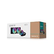 COOLER DeepCool  LE240 V2 , skt. LGA1851, LGA 1700, AM4, AM5, racire cu lichid, 2 x 120mm, 500 - 2100 RPM, RGB adresabil, negru  R-LE240-BKAMMC-G-2  (timbru verde 2.00 lei)
