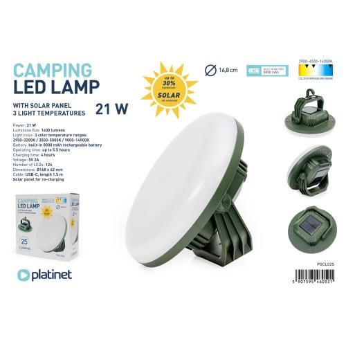 PLATINET CAMPING EMERGENCY LIGHT LED SOLAR 4X2000 MAH 5,5H 21W