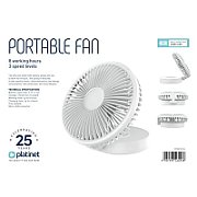PLATINET Rechargeable Desk Fan, 2×1200 mAh Battery, 3 Levels
